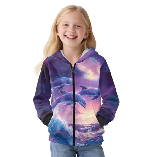 Boys Girls Full Zip Hoodies Long Sleeve Pullover Sweatshirt Kids Lined Comfy Warm Fall Winter Jackets with Pockets2