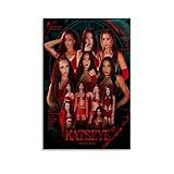 Gufatoo Katseye Poster Musique Vintage Groupe Cover pour chambre, Art mural esth�tique en toile, d�coration de chambre � coucher Poster 12 x 18 pouces (30 x 45 cm)