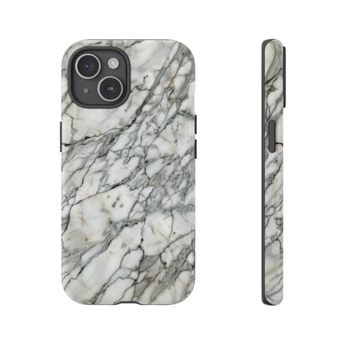 Coque iPhone 15 marbre blanc pour éviter les rayures avec style et brillance