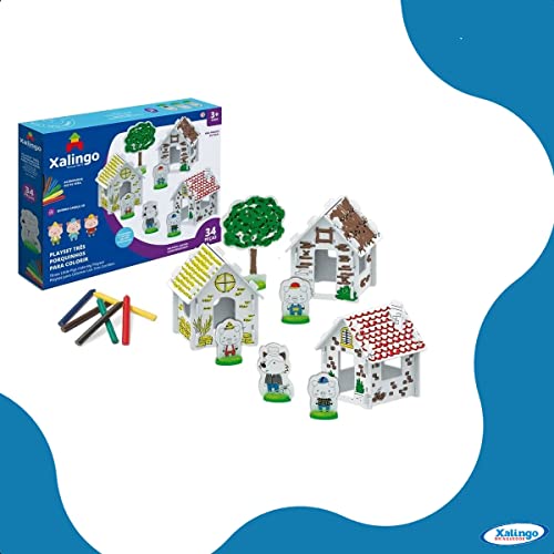 QUEBRA-CABEÇA TRÊS PORQUINHOS 3D EM CARTÃO P/COLORIR