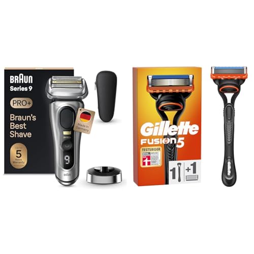 Bundle Braun Series 9 Pro+ Rasierer Herren Elektrisch, ProTrimmer & Ladestation Made in Germany, 9517s + Gillette Fusion...