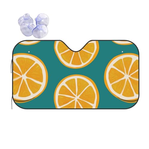 Parasol Ventana Delantera Automóvil Naranja Lemon que Aísla el Calor con Ventosas de Alta Succión