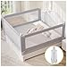 omzer King Bed Rail for Toddlers - Foldable Baby Bed Rail Guard with Child Lock Height Adjustable Bed Safety Rails for Children for King Size - 3 Pack, 78.7x78.7x74.7”