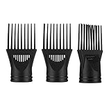 HEALLILY 3 Stück / Set Haartrockner Kamm Aufsatz Profi Haartrockner Kamm Düse Friseur Styling Salon Werkzeug für Friseur Shop (schwarz)