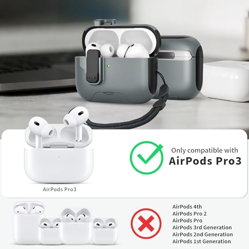 Coque AirPods Pro 3 design gris rigide haute protection