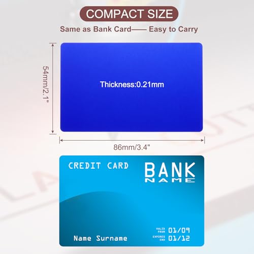 PATIKIL 100 Stück Blanko-Visitenkarten aus Aluminium, 86x54x0,21mm(Stärke) Hochwertige Metall Visitenkarten für Laserdruck, Hochwertige Haptik, Hohe Härte, Schmutzabweisend, Dunkelblau