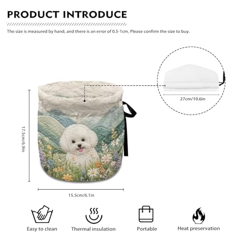 Image of Xoenoiee Bichon Frise Floral Pattern Tea Cozy Tea Pot Cover Insulation Tea Cosy Teapot Dust Cover Teapot Warmer for Home Kitchen Teapot Covers