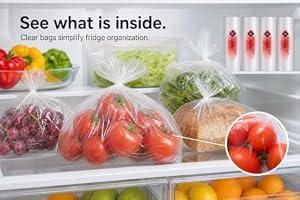 Mr Miracle Plastic Produce Bags for Food Storage - 12"x20" Clear Grocery Bag for Fruits, Vegetables, Bread - Easy Peel-Off Design, Continuous Roll, 1.75" Core, Pack of 1440 Bags [4 rolls] — photo 6 of 6