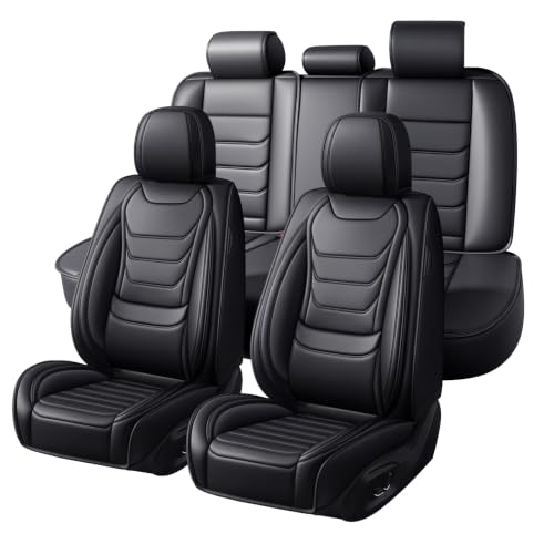 Image of Car Seat Covers Custom Fit MINI Hardtop 2013-2026, Waterproof Nappa Leather Car Seat Protector, Breathable Car Seat Cushion, Seat Covers for Car(5 Seats Standard /Black)