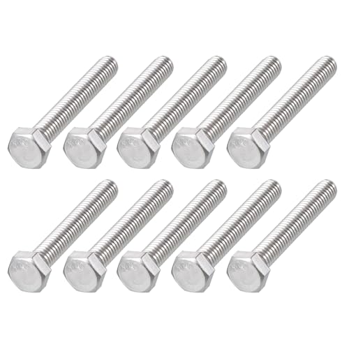 Image of METALLIXITY Hex Head Bolts (5 /16-18 x 2-3 /4 inch) 15Pcs, 304 Stainless Steel 18-8, Fully Threaded, External Hex Drive, Plain Finish, Hex Head Screw Bolt, Silver