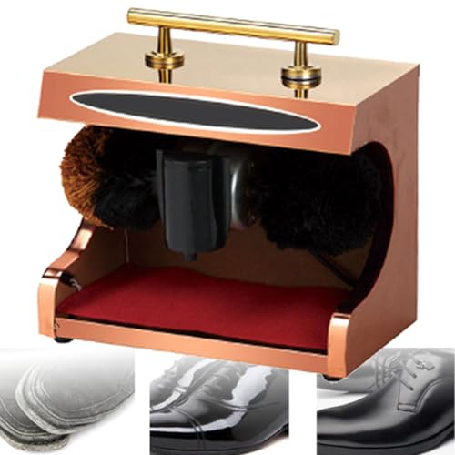Cireuse à chaussures électrique, cireuse à chaussures automatique, cireuse à chaussures, machine de nettoyage de chaussures à induction horizontale automatique pour famille, hôtel, banque,Gold