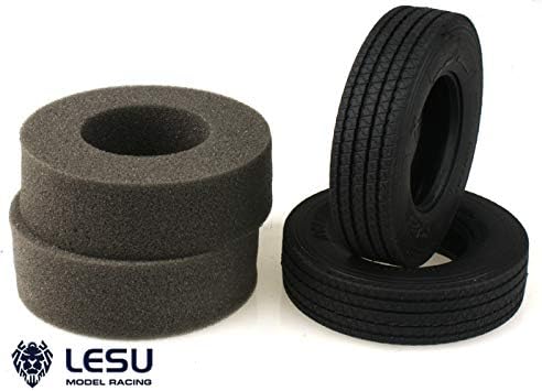 TOUCAN RC HOBBY 1Pair LESU Rubber Tires C 1/14 RC Handmade DIY Car Tractor Semi Truck for Tamiya Model Part