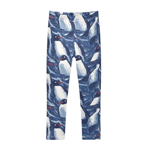 Penguin Animal Watercolor Girls Casual Leggings for Kids Printed Long Pant Bottoms Stretch and Soft