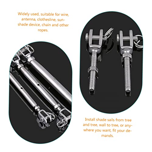 Tensor para cables de acero inoxidable Heavy Duty para cables y cuerdas, ajustador de perno para sombra y tendedero miniatura 7