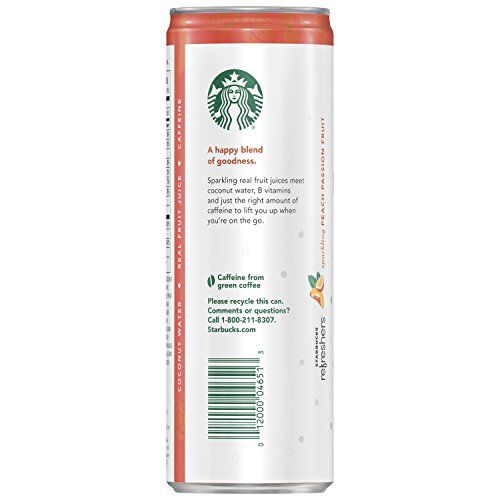 Starbucks, Refreshers With Cocounut Water, Peach Passion Fruit, 12 Fl Oz. Cans (12 Pack) (Packaging May Vary) #TOP1