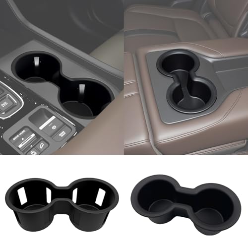 JTYZSM 2PCS Cupholder Insert for 2023-2026 Honda Pilot Center Console Cup Holder Front and Rear Cupholder Organizer Tray Coaster Liner for 23+ Pilot Interior Accessories(Console & Rear Cupholder) by JTYZSM - Used condition - US$12.17