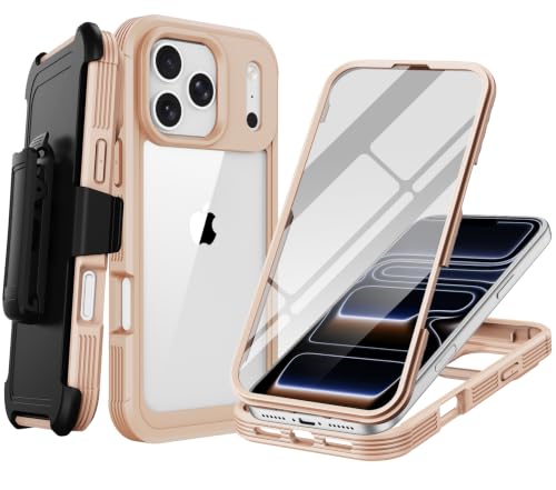 Coque iPhone 17 Pro antichoc militaire avec clip et vitre tactile intégrée