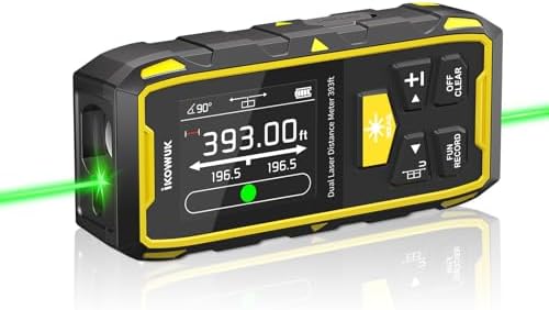IKOVWUK Dual Laser Measuring Tool, 393FT/120M Green Bilateral Laser ...
