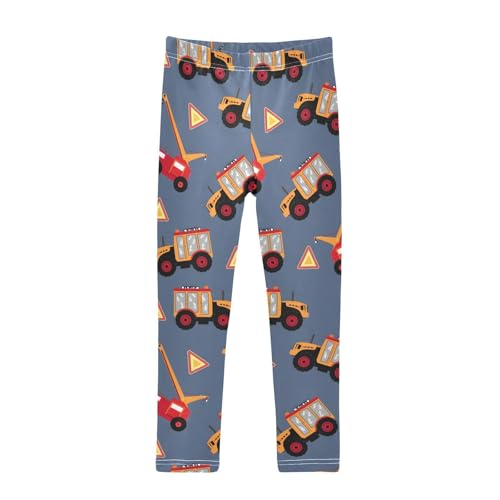 ALAZA Girls' Leggings Children's Yoga Pants Skinny Printed Dance Truck Red Comfortable 4T