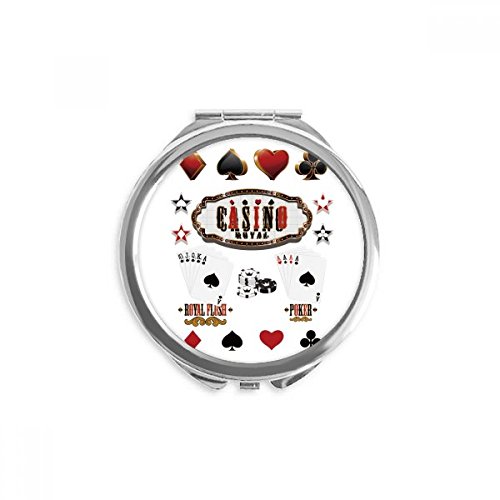 Miroir rond de poche à motif ustensiles de jeu, format portable pour retouches maquillage