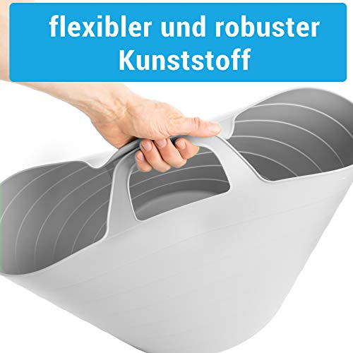 Flexi Wäschekorb 3er Set – Flexible Wäschewanne 30L aus Kunststoff – Robuster Wäschesammler mit Griffen – Universal Aufbewahrungskorb für Haushalt & Bad – Made in EU, 3 Farben