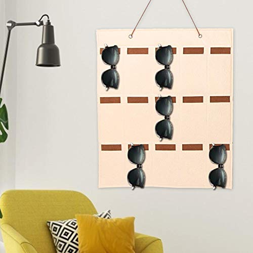 Compra Maluca 49 x 39 cm bolsa para pendurar óculos de sol doméstica pequena 1 para guarda-roupas de casa (Cáqui)