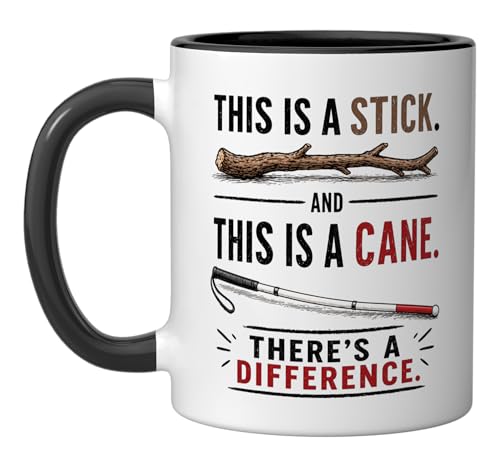 Taza cerámica con mensaje White Cane Awareness 11 oz miniatura 1