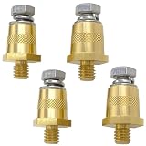 YSIL Battery Terminal Connector M6 Battery Side Or Top Post Terminal Adapter Brass Car Battery Thread Terminal Charging Post Extender Stud 2 Pair