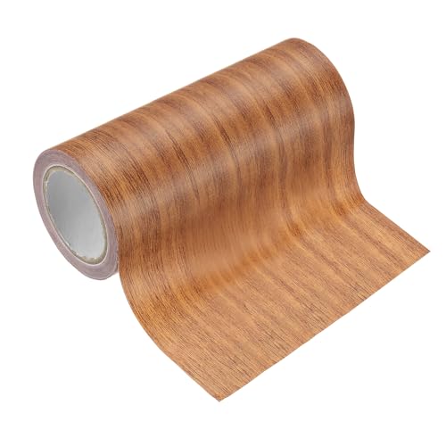 Image of PATIKIL Wood Grain Tape 4.7 inch x 15 Ft, Self-Adhesive Wood Texture Repair Tape Realistic Wooden Effect Patch for Furniture Cabinets Floor Walls, Orange Oak