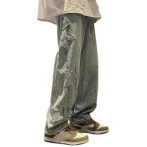 Women's Fairycore Emo Denim Pants Star Patchwork Alternative Clothing Acubi Jogger Indie Sweatpants