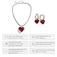 Herz-Halskette & -Ohrringe mit rotem Glas-Herzen-Hals-Choker & Samtbeutel-Set - Schmuck-Set für Birthday-Ketten & Valentinstag