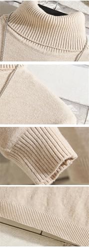 Men's Striped High Neck Sweater Knit Pullover Long Sleeve Slim Fit Comfortable Warm Casual Ribbed Design Top2