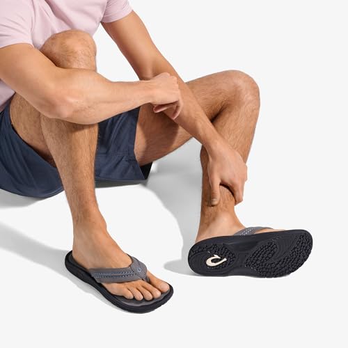 Image of OLUKAI Hokua Men's Beach Sandals, Quick-Dry Flip-Flop Slides, Water Resistant & Wet Grip Rubber Soles, Compression Molded Footbed & Soft Comfort Fit