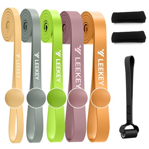 Image of LEEKEY Pull Up Assistance Bands,5-125LB Resistance Bands with Grip、Door Anchor、Gym Bag - Exercise Bands for Full-Body Training, Fitness, Physical Therapy -USA Original Patent