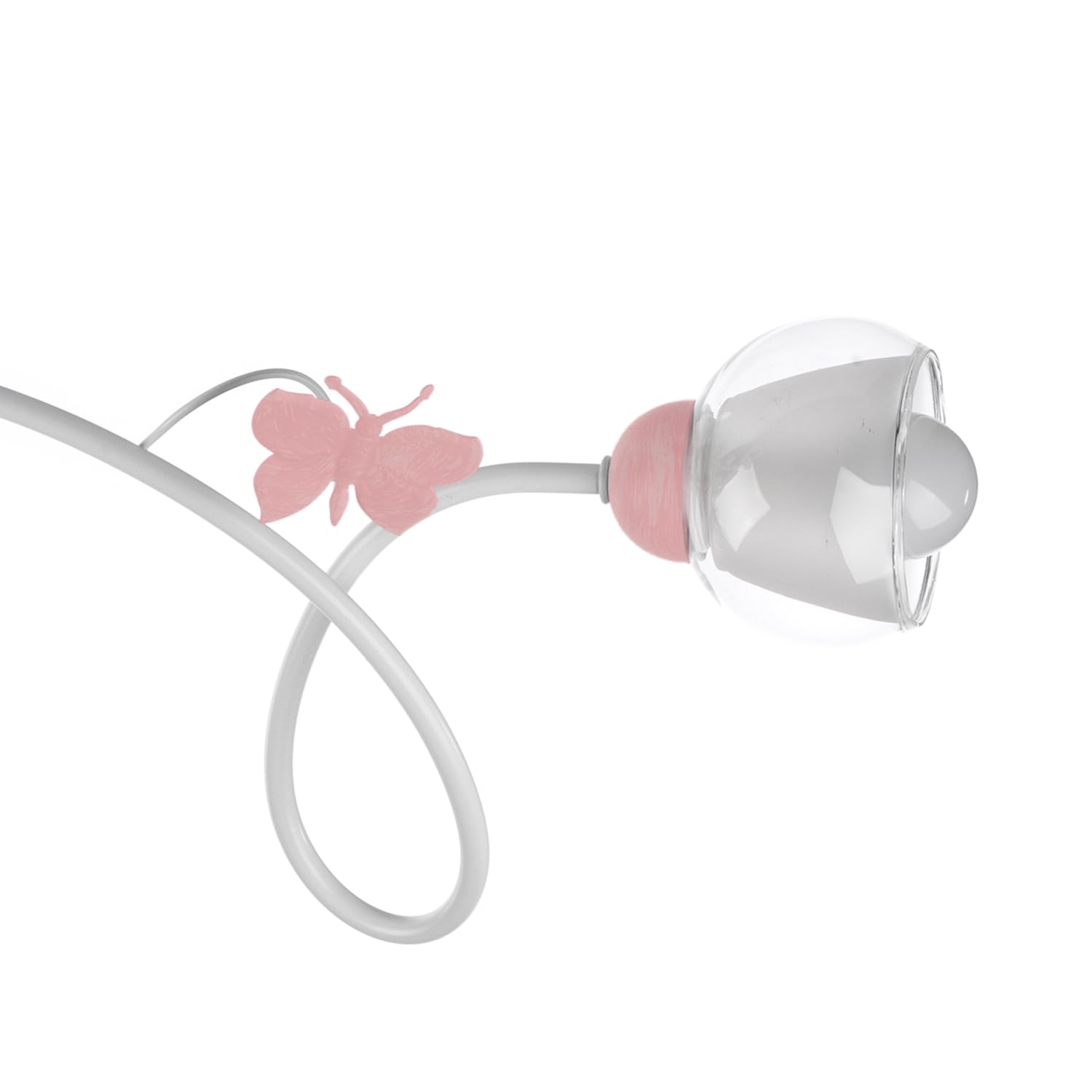 ONLI Plafoniera 3 luci cameretta in Metallo Bianco con Farfalle dipinte in Rosa