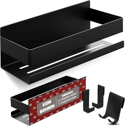 LIEBHEIM Duschablage Ohne Bohren - Badregal - Badezimmer Organizer - Duschregal - Badezimmer Regal - Duschregal Ohne Bohren - Bathroom Organizer - Bad Regal - Duschkorb - Shower Shelf