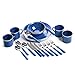 Stansport Deluxe 24-Piece Enamel Tableware Set - Blue (11220)