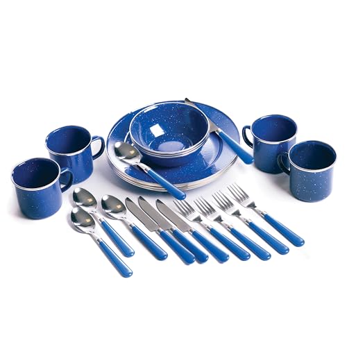Juego de vajilla de camping esmaltada Stansport - 24 piezas