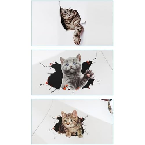 Image of Cat Decals for Cars, Car Sticker 3D Simulation Cute Cat Scratches to Cover The Body Sticker, Bumper Stickers, Decals and Magnets, Automotive Decals