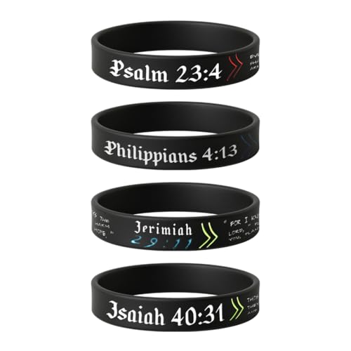 Inkstone Silicone wwjd bracelets 4 Pack | Study Bible Accessories for Men & Women | Christian Gifts | Jesus Rubber Bracelets for Events, Classroom Birthdays, Family Reunions, Bulk Friendship Bracelets