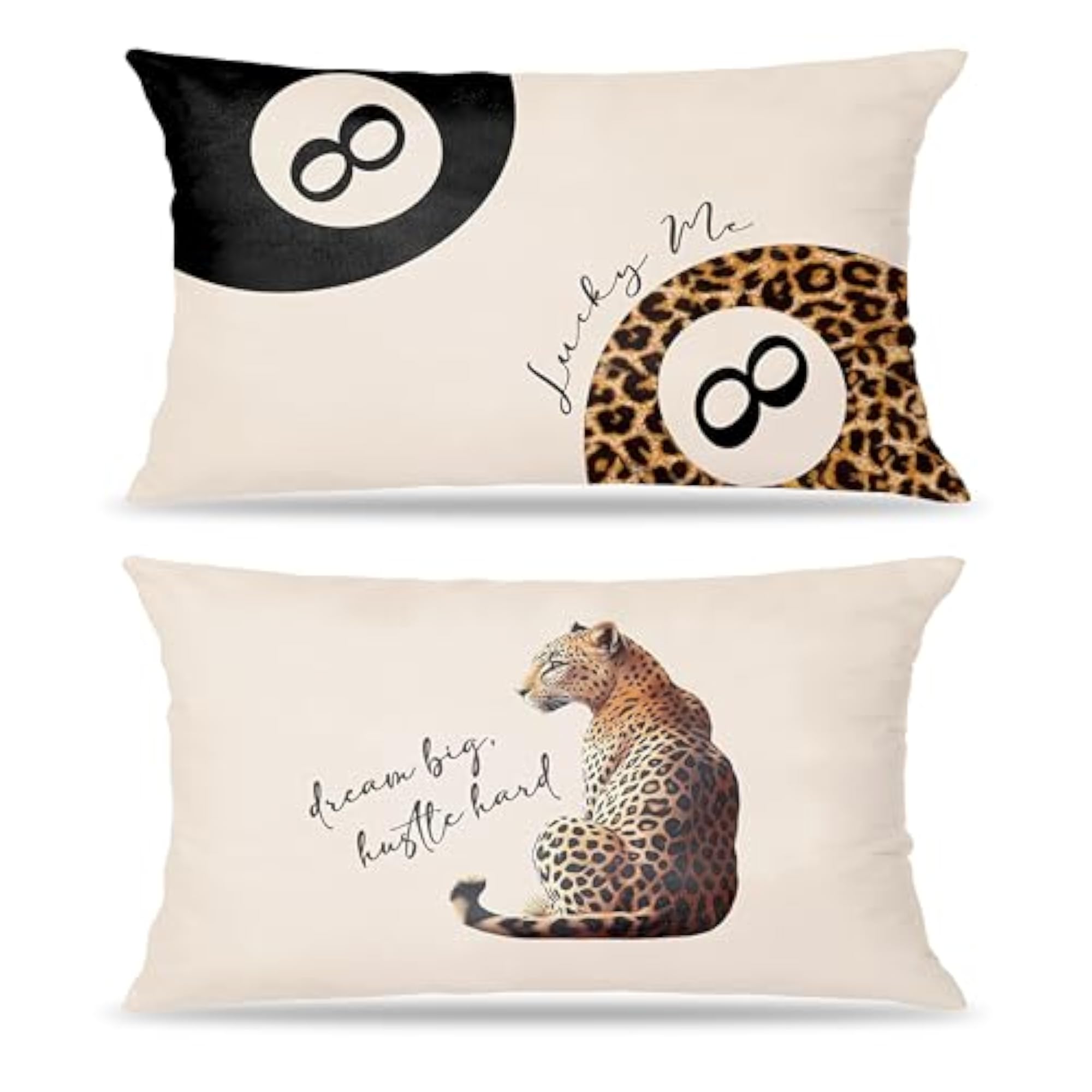 Leopard Cheetah Pillow Covers Double-Sided Set of 2