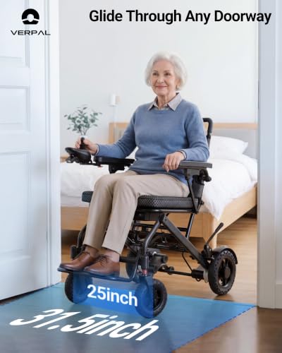 Image of 35.7lbs Lightweight Electric Wheelchair, Foldable Electric Wheelchair for Adults, Seniors, 360W Dual Motor Power Wheelchair 20 Miles for Travel, Park Hospital, 220 lbs Capacity-12Ah