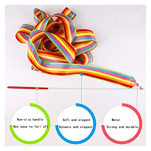 4M Kleurrijke Gym Linten Dans Streamers Lint Ritmische Kunst Gymnastiek Ballet Streamer (Color : 2) - Image 4