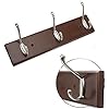HJW Praktische opbergrek Hangende Entryway Plank met 3 haken, wandmontage drijvend opbergrek voor woonkamer slaapkamer gang balkon display 48 cm x 7 cm x 1,5 cm 1Huiyang-01020, bruin