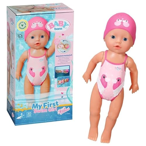 Baby Born My First Swim Girl - 30 cm Puppe - Wasserfeste Aufzieh-Badepuppe...