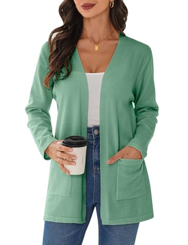iClosam Cárdigan Mujer Punto Ligero Delantero Abierto Casual Cárdigan Mujer Verano Manga Larga Jersey Bolero Cárdigans Manga Larga