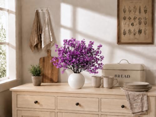 Image of Mandy's 6 Bundles Artificial Lavender Baby's Breath Flowers