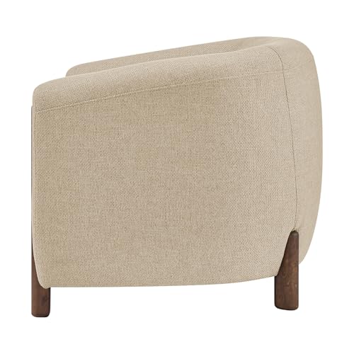 Sillón Curvo Moderno Beige Lino miniatura 5