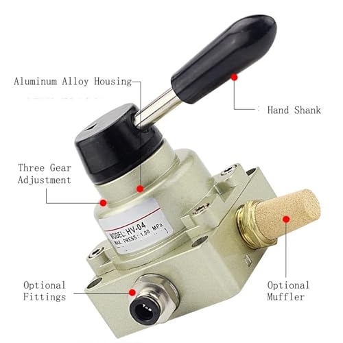 Vanne rotative pneumatique HV400-04 avec commande manuelle haute précision - 4