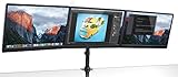 Mount-It! Triple Monitor Mount 3 Screen Desk Stand for LCD Computer Monitors for 19 20 22 23 24 27 Inch Monitors VESA 75 and 100 Compatible Full Motion, 54 lbs Capacity (MI-1753),Black